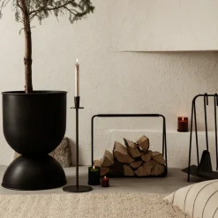 Ferm Living Hourglass pot groot Ø50 cm, Zwart-donkergrijs< Bloempotten