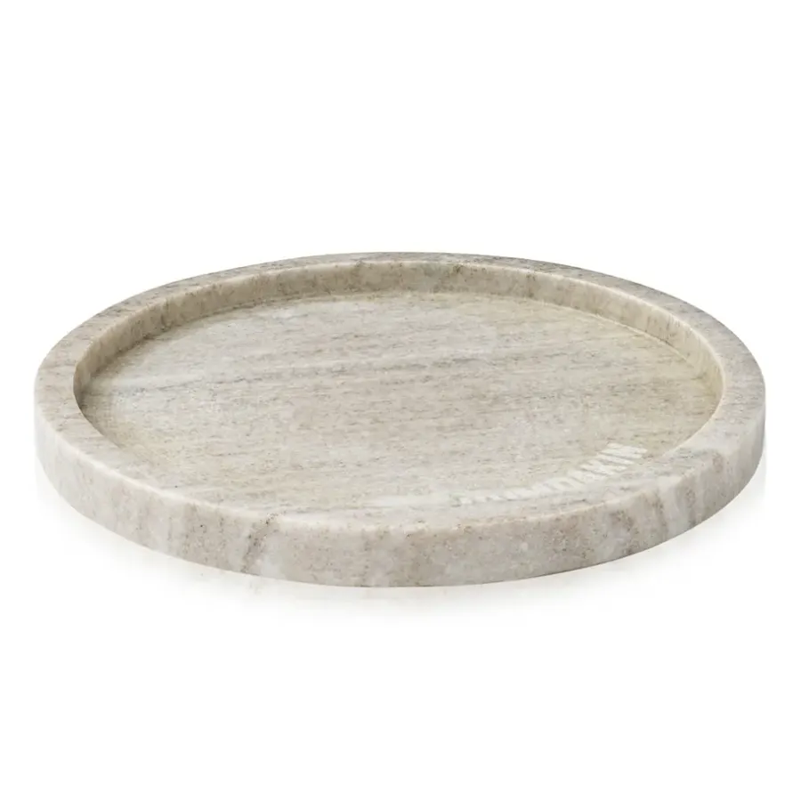 Humdakin marmeren presenteerschaaltje rond Ø22, Brown< Decoratieve Accessoires|Decoratieve Dienbladen