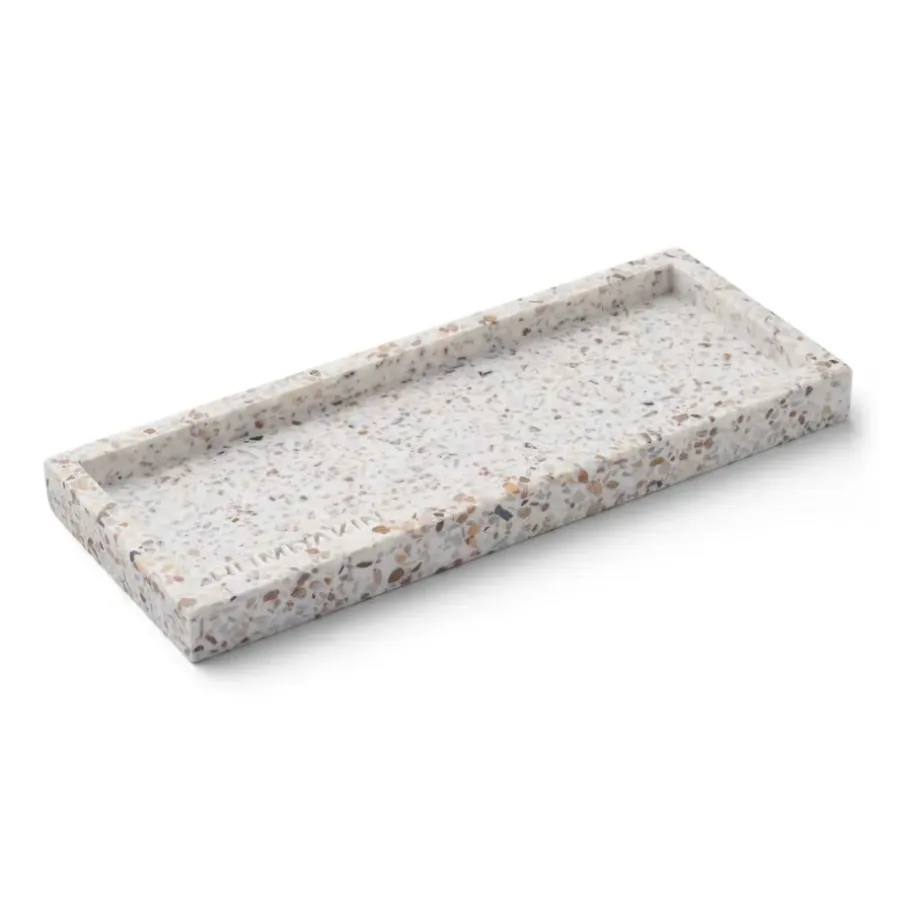 Humdakin Terrazzo presenteerschaaltje 10x25 cm, White-brown< Decoratieve Accessoires|Decoratieve Dienbladen