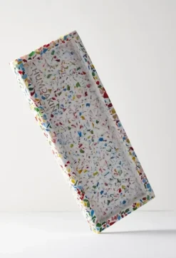 Humdakin Terrazzo presenteerschaaltje 10x25 cm, Rainbow< Decoratieve Accessoires|Decoratieve Dienbladen