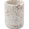 Humdakin Terrazzo tandenborstelbeker 10 cm, White-brown< Tandenborstelhouders