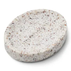 Humdakin Terrazzo zeepbakje 10x13 cm, White-brown< Zeepdispensers & Zeepschaaltjes