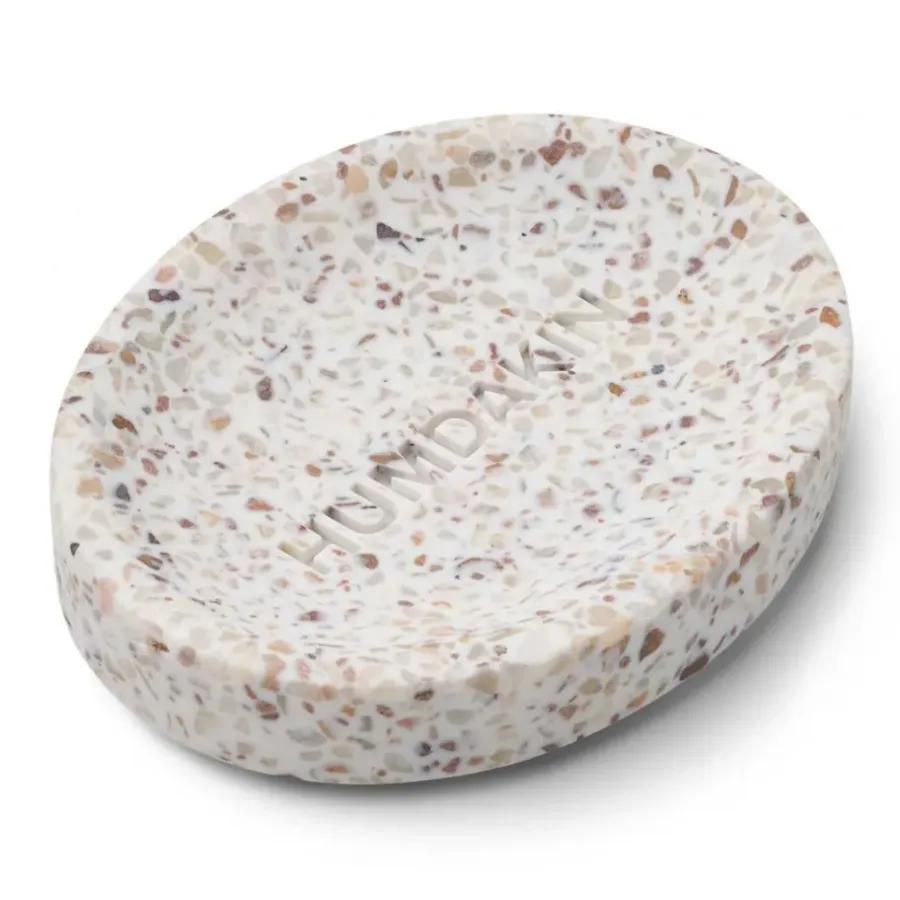 Humdakin Terrazzo zeepbakje 10x13 cm, White-brown< Zeepdispensers & Zeepschaaltjes