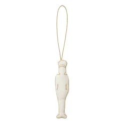 Humdakin Tin Soldier kersthanger katoen, Off white/gold< Kerstdecoraties