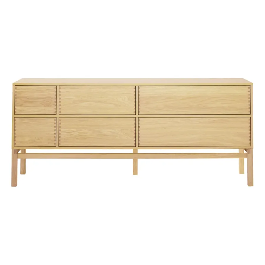 1898 Hylte sideboard 6 lades 172x73 cm, Eikenhout< Ladekasten & Dressoirs