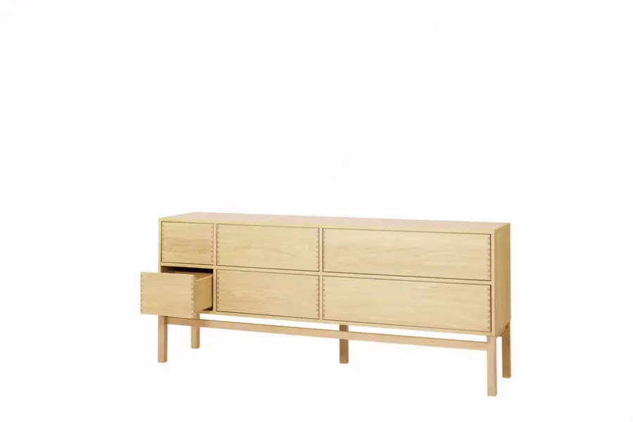 1898 Hylte sideboard 6 lades 172x73 cm, Eikenhout< Ladekasten & Dressoirs