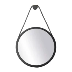 FDB Møbler I3 Mossø wandspiegel, Oak black painted Ø40 cm< Wandspiegels