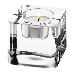 Orrefors Ice cube waxinelichtjeshouder 70 mm, Transparant< Kaarsenhouders & Kaarsenborden