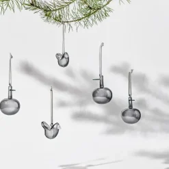 Iittala glazen appel Ø6 cm 3-pack, Grijs< Kerstdecoraties|Paasdecoratie