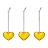 Iittala glazen hart, Geel, 5 cm, 3-pack< Paasdecoratie