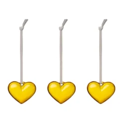 Iittala glazen hart, Geel, 5 cm, 3-pack< Paasdecoratie