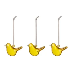 Iittala glazen vogel, Geel, mini, 3-pack< Paasdecoratie