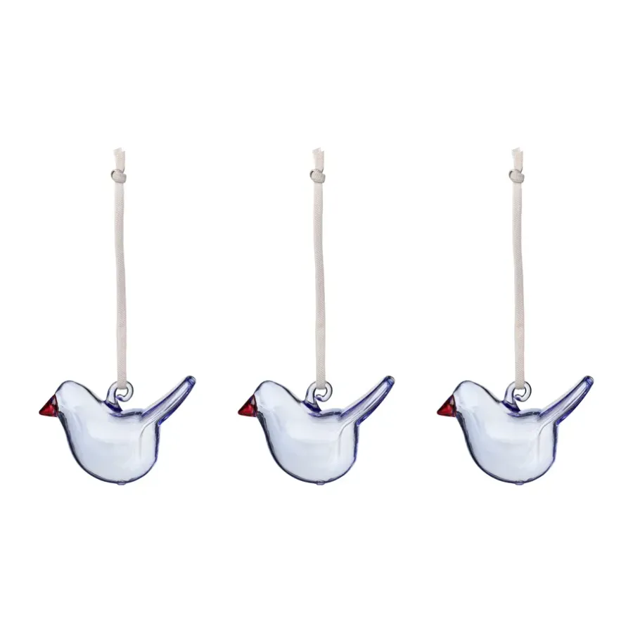 Iittala glazen vogel, Helderblauw, mini, 3-pack< Paasdecoratie