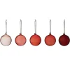 Iittala kerstbal glas 80 mm 5-pack, Rood< Kerstdecoraties