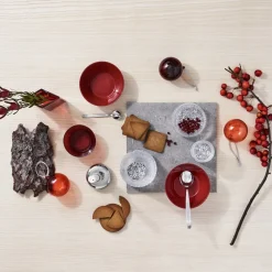 Iittala kerstbal glas 80 mm 5-pack, Rood< Kerstdecoraties