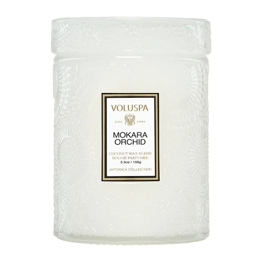 Voluspa Japonica geurkaars in glazen pot 50 uur, Mokara Orchid< Geurkaarsen & Aroma Diffusers