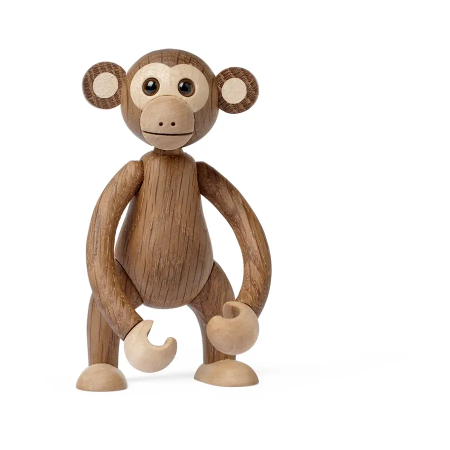 Spring Copenhagen Jolly aap decoratie 11 cm, Eikenhout< Houten Beelden