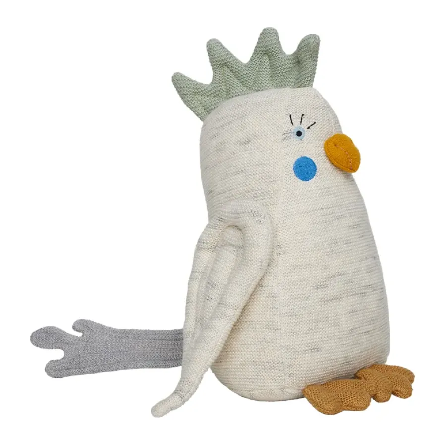 OYOY Kai parkiet knuffeldier, Offwhite-light mint< Kinderkamer Interieuraccessoires|Kinderkamer Interieuraccessoires