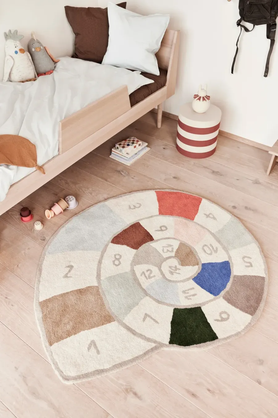 OYOY Kai parkiet knuffeldier, Offwhite-light mint< Kinderkamer Interieuraccessoires|Kinderkamer Interieuraccessoires