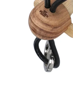 Kay Bojesen Denmark Kaj Bojesen aap sleutelhanger, Teak-limba hout, zwart leer< Houten Beelden
