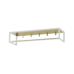 Scherlin Kapstok 11, Witte lak, messing blad< Garderobehaken & Hoedenplanken