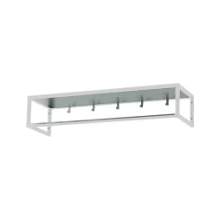 Scherlin Kapstok 11, Witte lak, zinken blad< Garderobehaken & Hoedenplanken