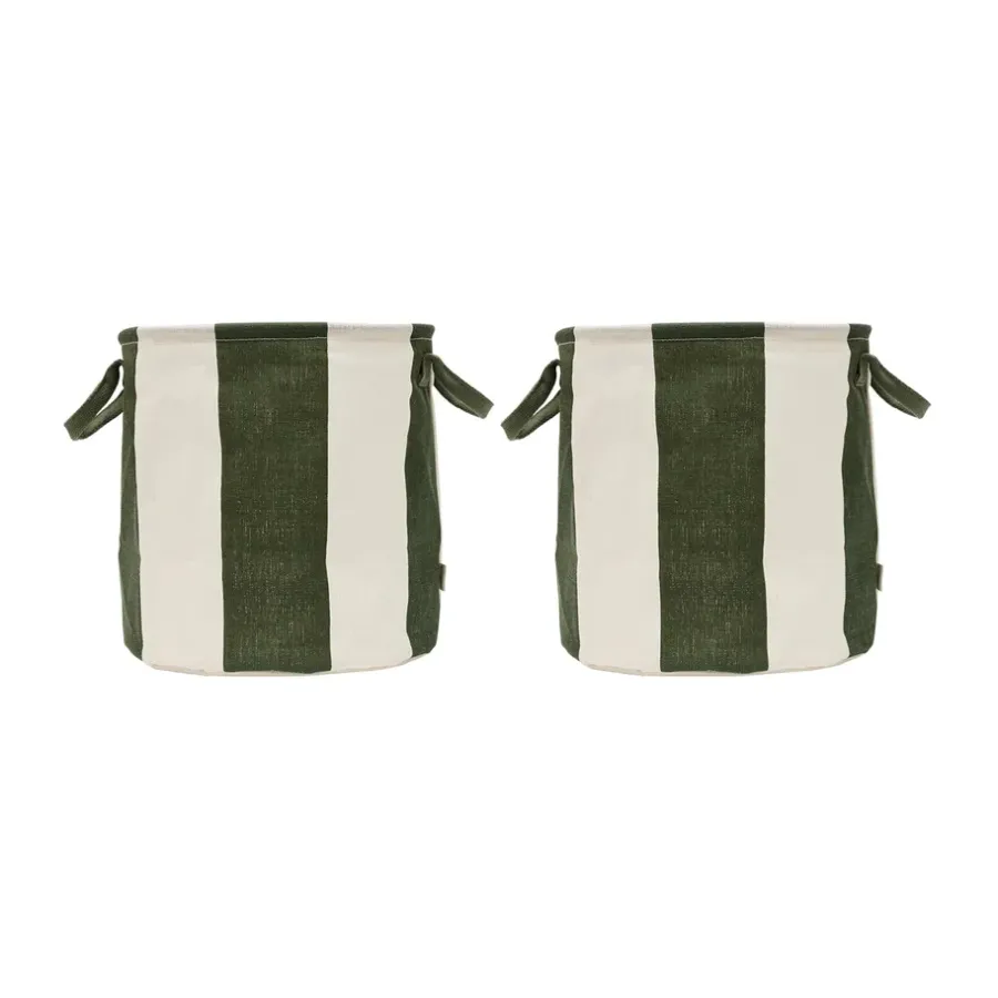 OYOY Kara opbergmand medium Ø32x32 cm 2-pack, Dark Green< Opbergmanden