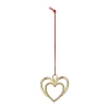 Rosendahl Karen Blixen parelhart kersthanger 6,5 cm, Verguld< Kerstdecoraties