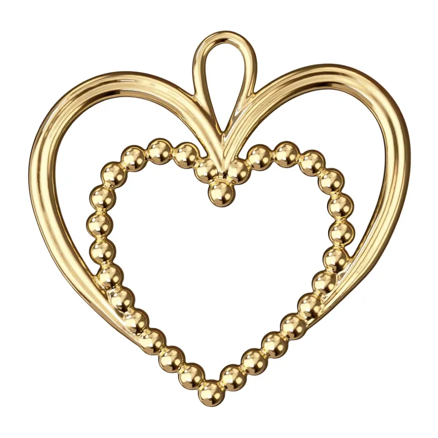 Rosendahl Karen Blixen parelhart kersthanger 6,5 cm, Verguld< Kerstdecoraties