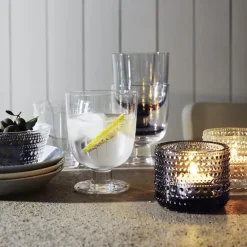Iittala Kastehelmi waxinelichthouder, clear (helder)< Kaarsenhouders & Kaarsenborden