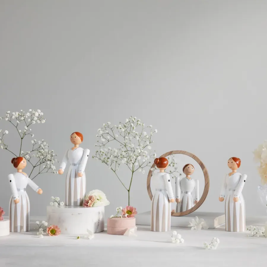 Kay Bojesen Denmark Kay Bojesen bruid, Wit, 17 cm< Houten Beelden