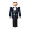 Kay Bojesen Denmark Kay Bojesen bruidegom, Blauw-zwart-wit, 12 cm< Houten Beelden
