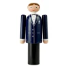 Kay Bojesen Denmark Kay Bojesen bruidegom, Blauw-zwart-wit, 18 cm< Houten Beelden