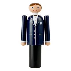 Kay Bojesen Denmark Kay Bojesen bruidegom, Blauw-zwart-wit, 18 cm< Houten Beelden