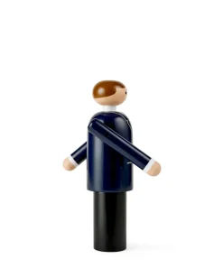 Kay Bojesen Denmark Kay Bojesen bruidegom, Blauw-zwart-wit, 18 cm< Houten Beelden