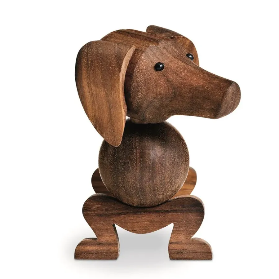 Kay Bojesen Denmark Kay Bojesen hond 18,5 cm, walnoot< Kinderkamer Interieuraccessoires|Kinderkamer Interieuraccessoires