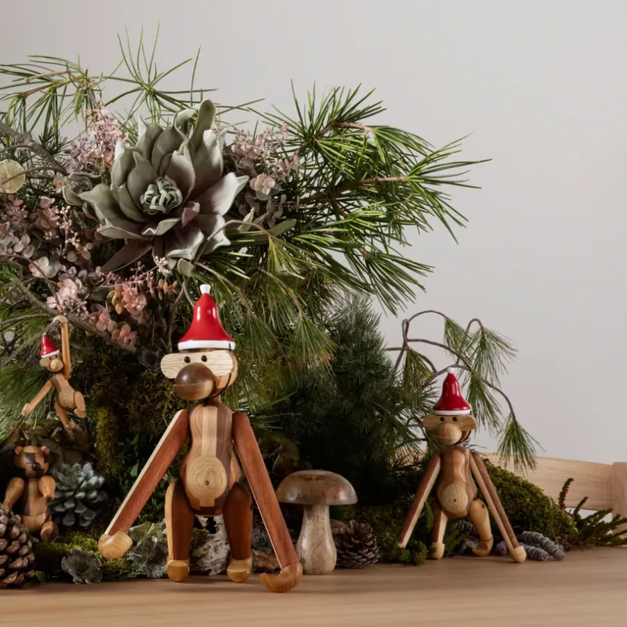 Kay Bojesen Denmark Kay Bojesen kerstmuts voor aap medium, Rood< Kerstdecoraties|Houten Beelden