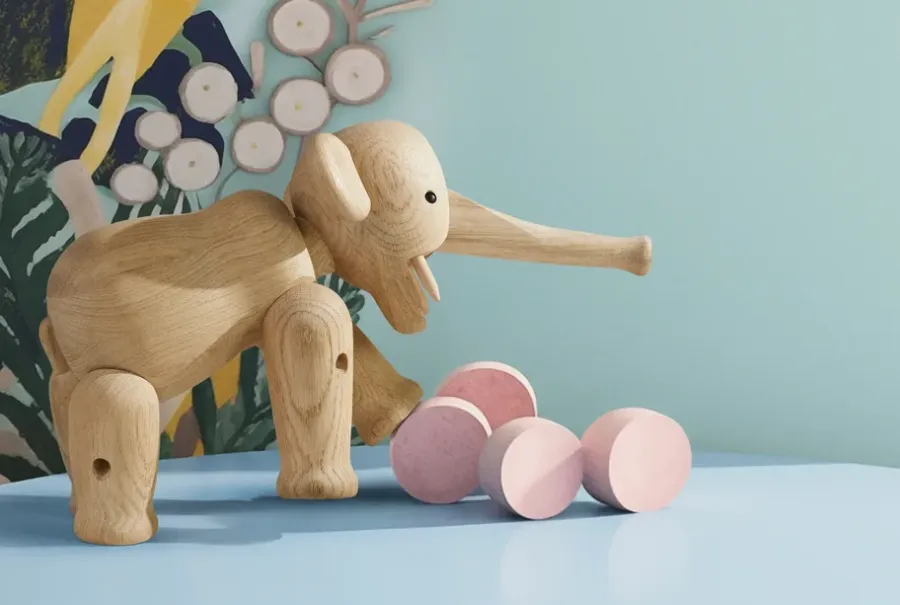 Kay Bojesen Denmark Kay Bojesen olifant groot, Eikenhout< Houten Beelden