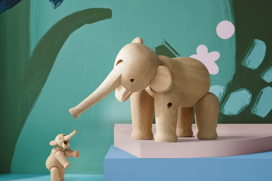 Kay Bojesen Denmark Kay Bojesen olifant groot, Eikenhout< Houten Beelden