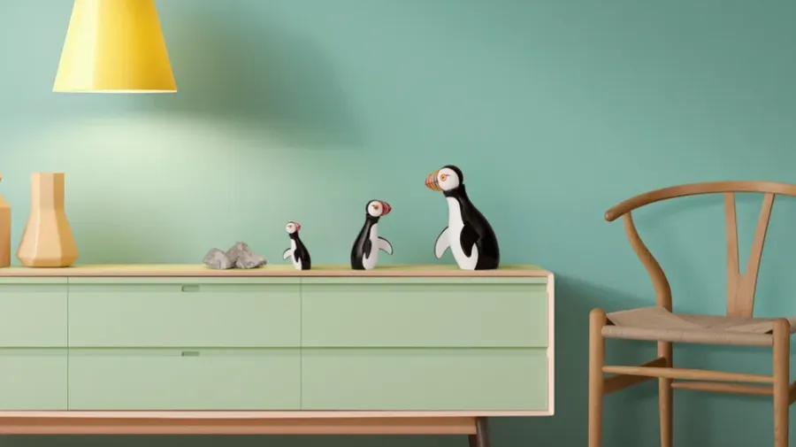 Kay Bojesen Denmark Kay Bojesen puffin, 13,5 cm< Houten Beelden