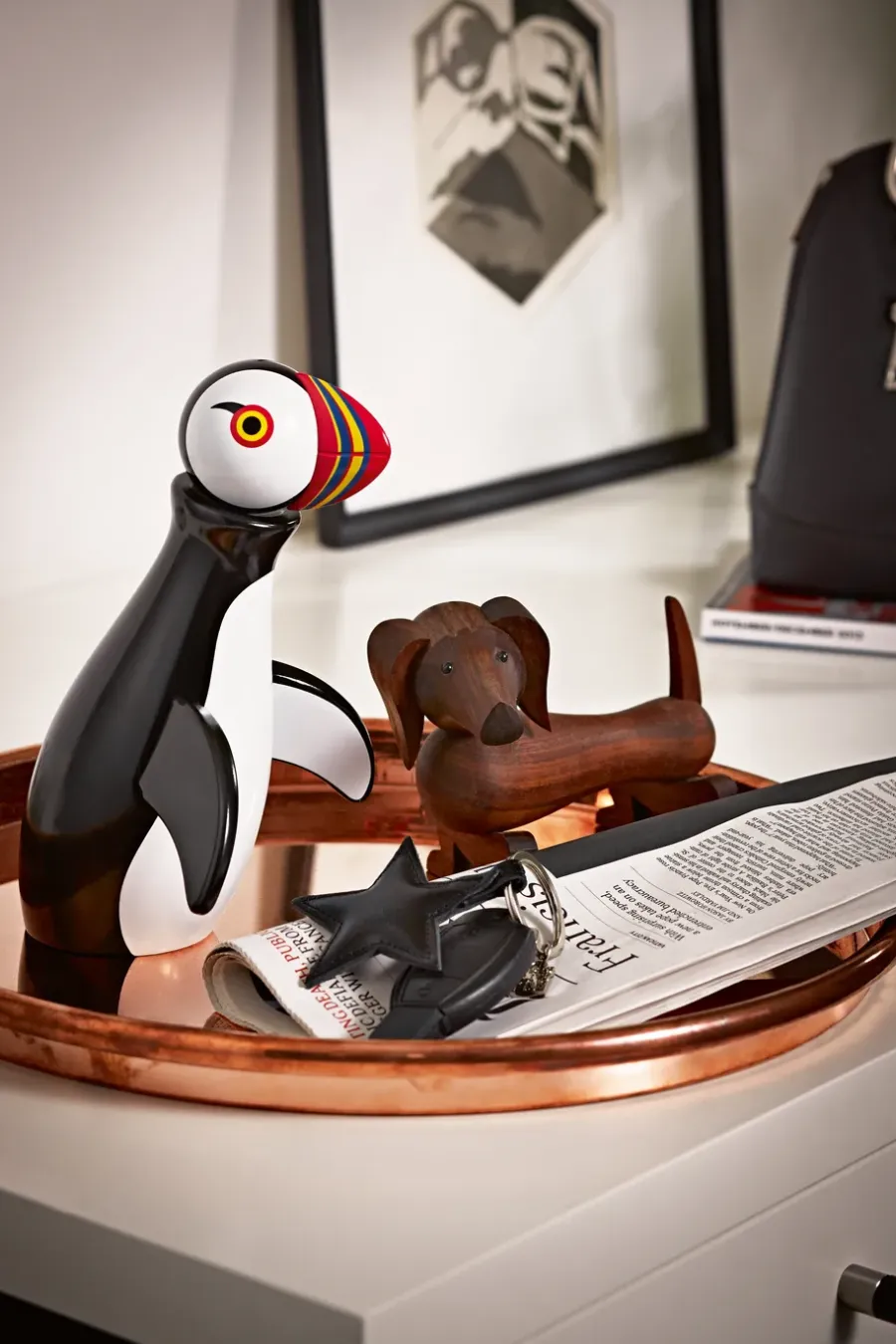 Kay Bojesen Denmark Kay Bojesen puffin, 19,5 cm< Houten Beelden