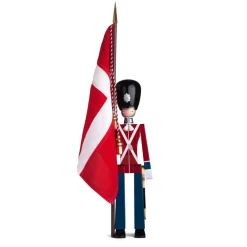 Kay Bojesen Denmark Kay Bojesen vaandeldrager met textielvlag, 50 cm< Houten Beelden