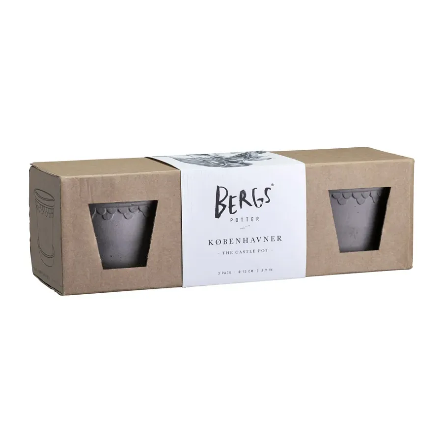 Bergs Potter Københavner bloempot Ø10 cm 3-pack, Grey< Bloempotten