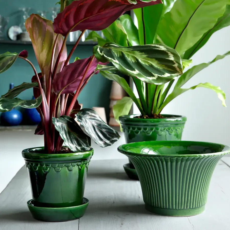 Bergs Potter Københavner pot geglazuurd Ø16 cm, Groen< Bloempotten