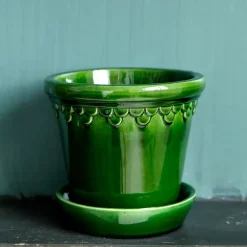 Bergs Potter Københavner pot geglazuurd Ø16 cm, Groen< Bloempotten