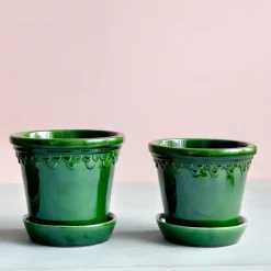 Bergs Potter Københavner pot geglazuurd Ø16 cm, Groen< Bloempotten