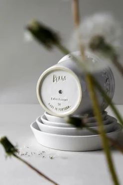 Bergs Potter Københavner pot geglazuurd Ø12 cm, Mineral White< Bloempotten