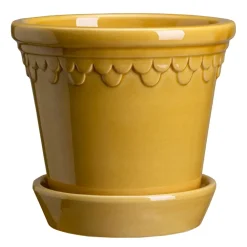 Bergs Potter Københavner pot geglazuurd Ø18 cm, Geel< Bloempotten