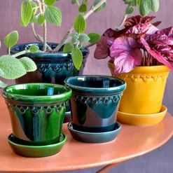 Bergs Potter Københavner pot geglazuurd Ø18 cm, Geel< Bloempotten