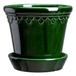 Bergs Potter Københavner pot geglazuurd Ø18 cm, Groen< Bloempotten